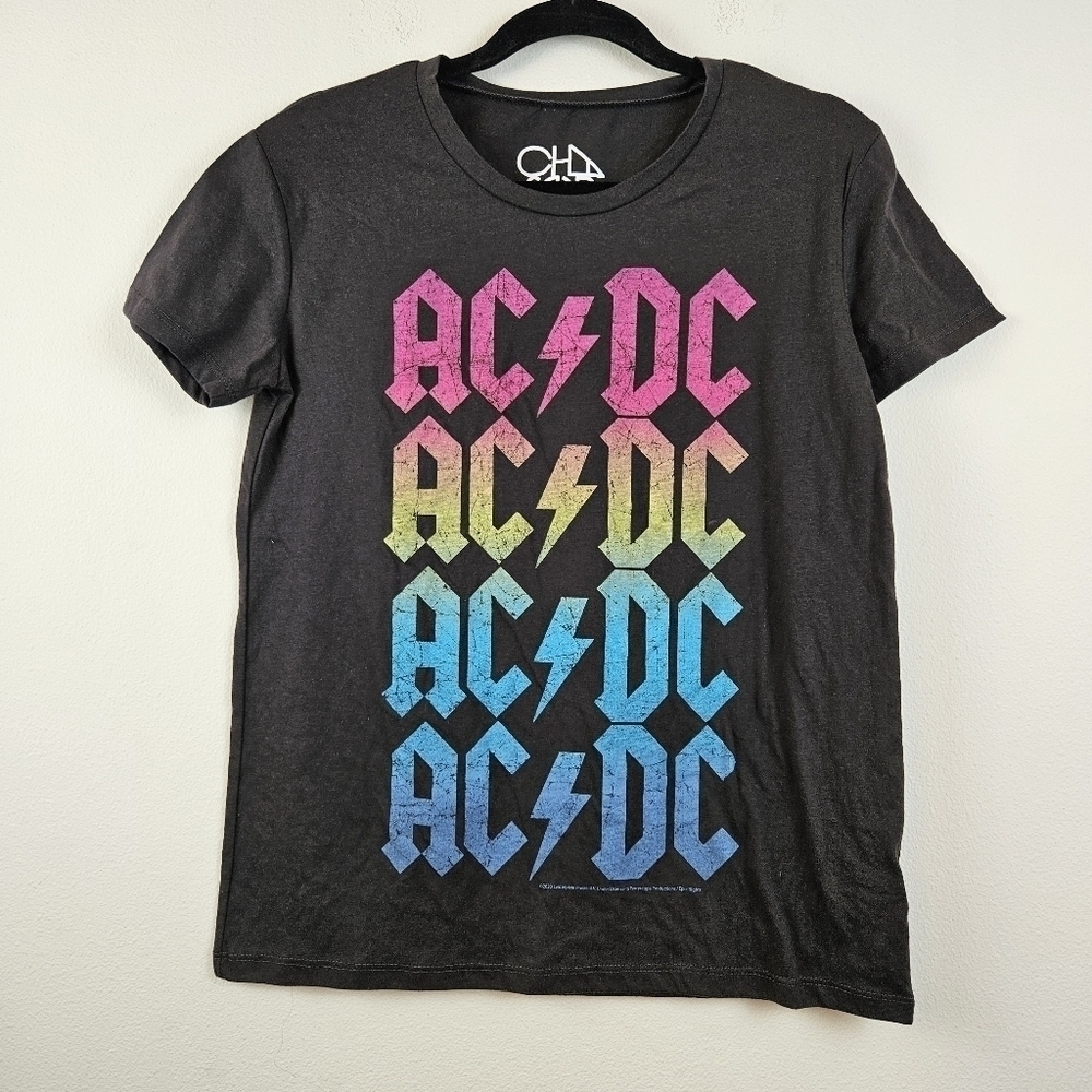 Chaser AC/DC Graphic Band Tee T-Shirt Rainbow Size SMALL